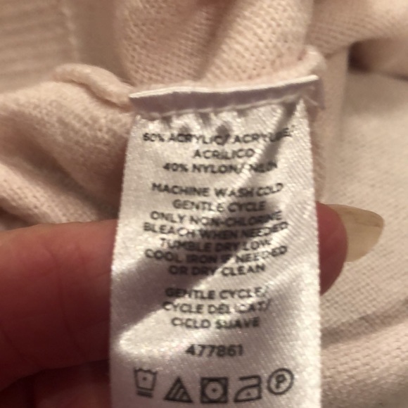 Loft -Medium -Blush Pink - Mock Turtleneck Sweater with Ruffle Sleeve Hem - Picture 6 of 6